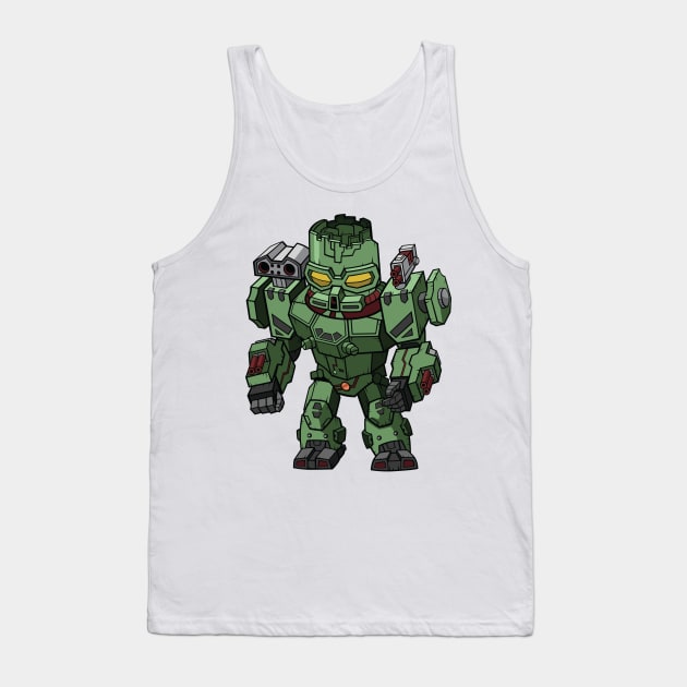 Green Cannon Machine Chibi Tank Top by GodPunk